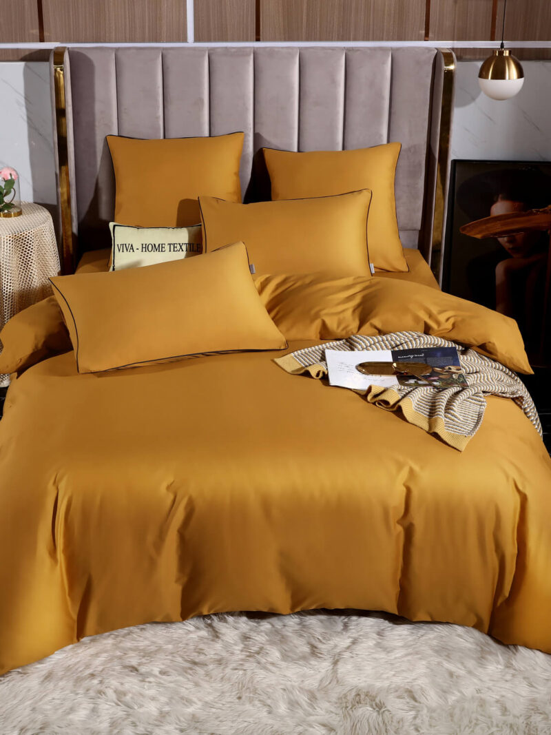 Комплект постельного белья Однотонный Сатин Элитный на резинке OCER013