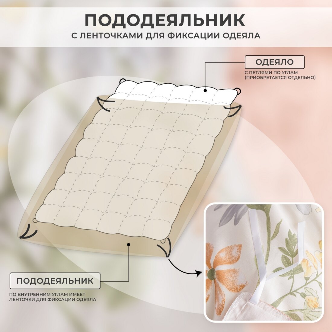 Комплект постельного белья Люкс Сатин 100% хлопок на резинке AR353 - Image 15
