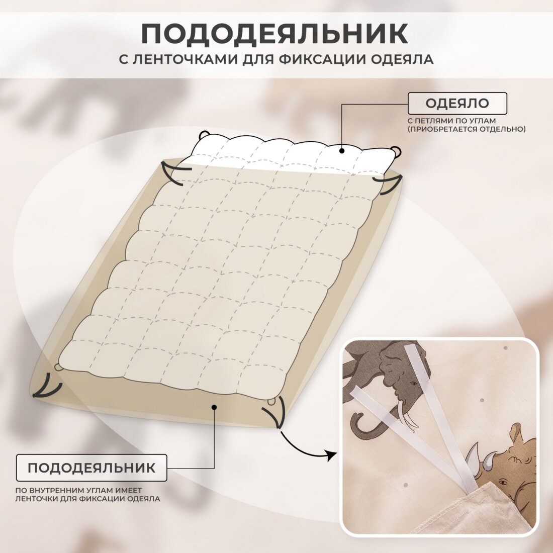 Комплект постельного белья на резинке Сатин Люкс KIDS 100% хлопок CDKR082 - Image 12