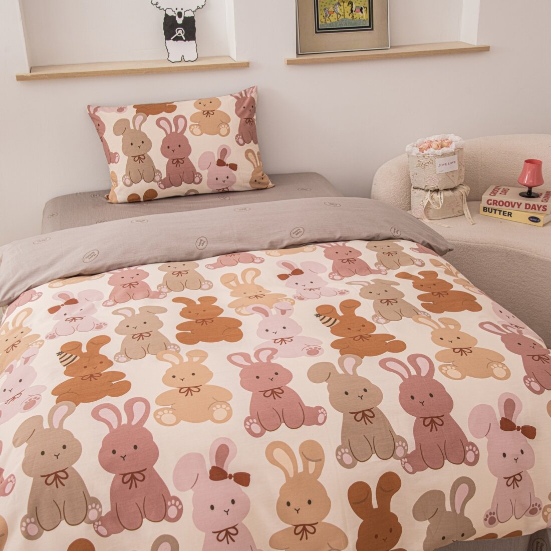 Комплект постельного белья на резинке Сатин Люкс KIDS 100% хлопок CDKR096 - Image 3